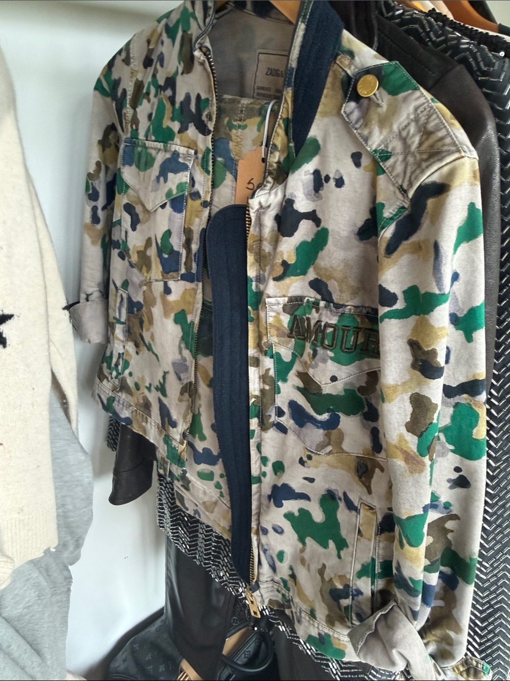 Zadig & Voltaire Green Camouflage Cotton Jacket